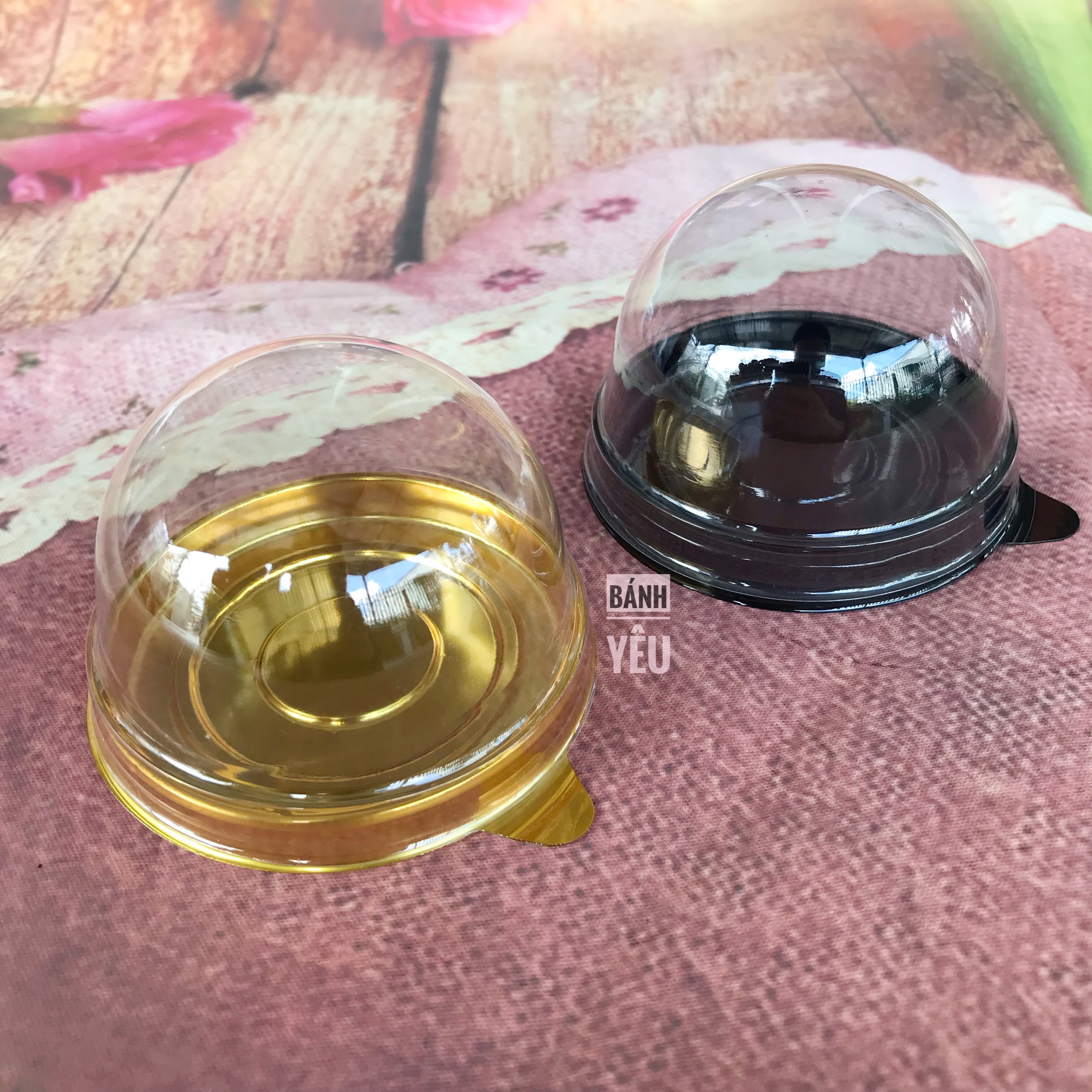 Hộp tròn nắp cầu đựng bánh trung thu Đài Loan 50g