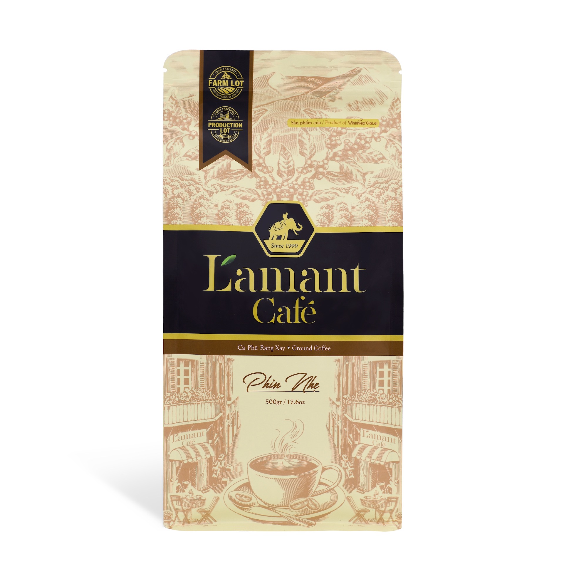 Cà phê rang xay L’amant Phin nhẹ - L’amant Ground Coffee - Light 500gr