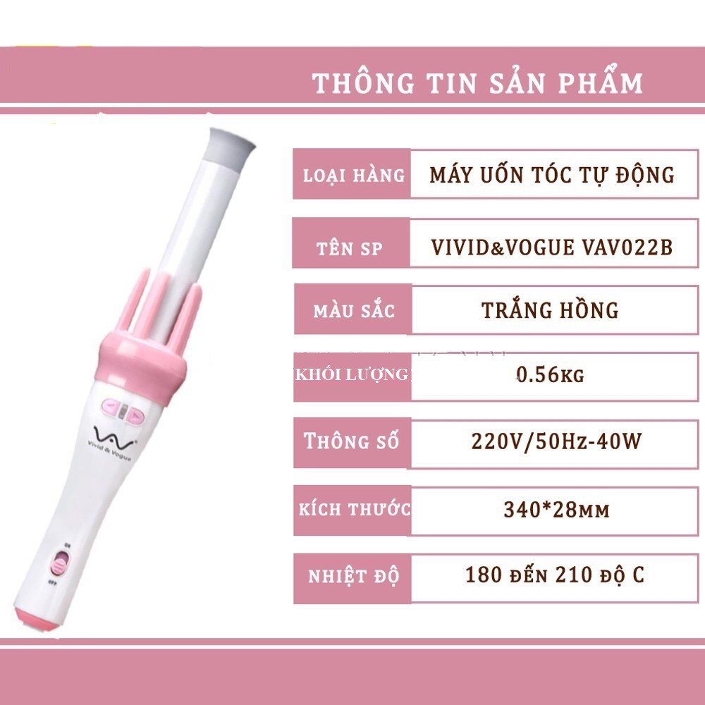 Máy Uốn Tóc Xoăn Xoay Tự Động 360 Độ