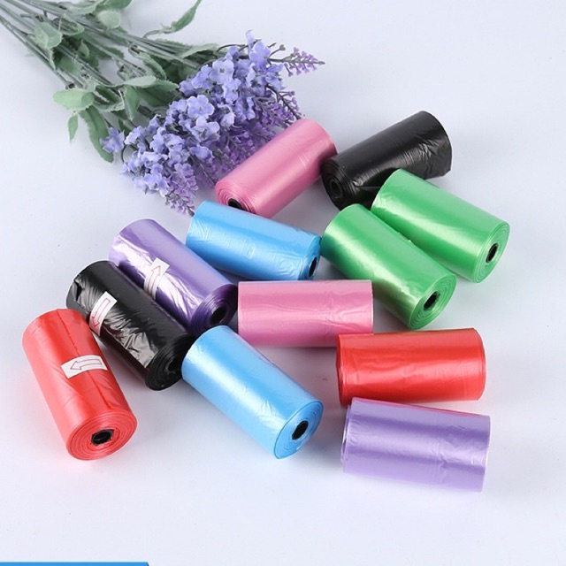Túi nylon đựng phân chó mèo, bao đựng chất thải tự phân hủy (15 túi nilon/ cuộn)