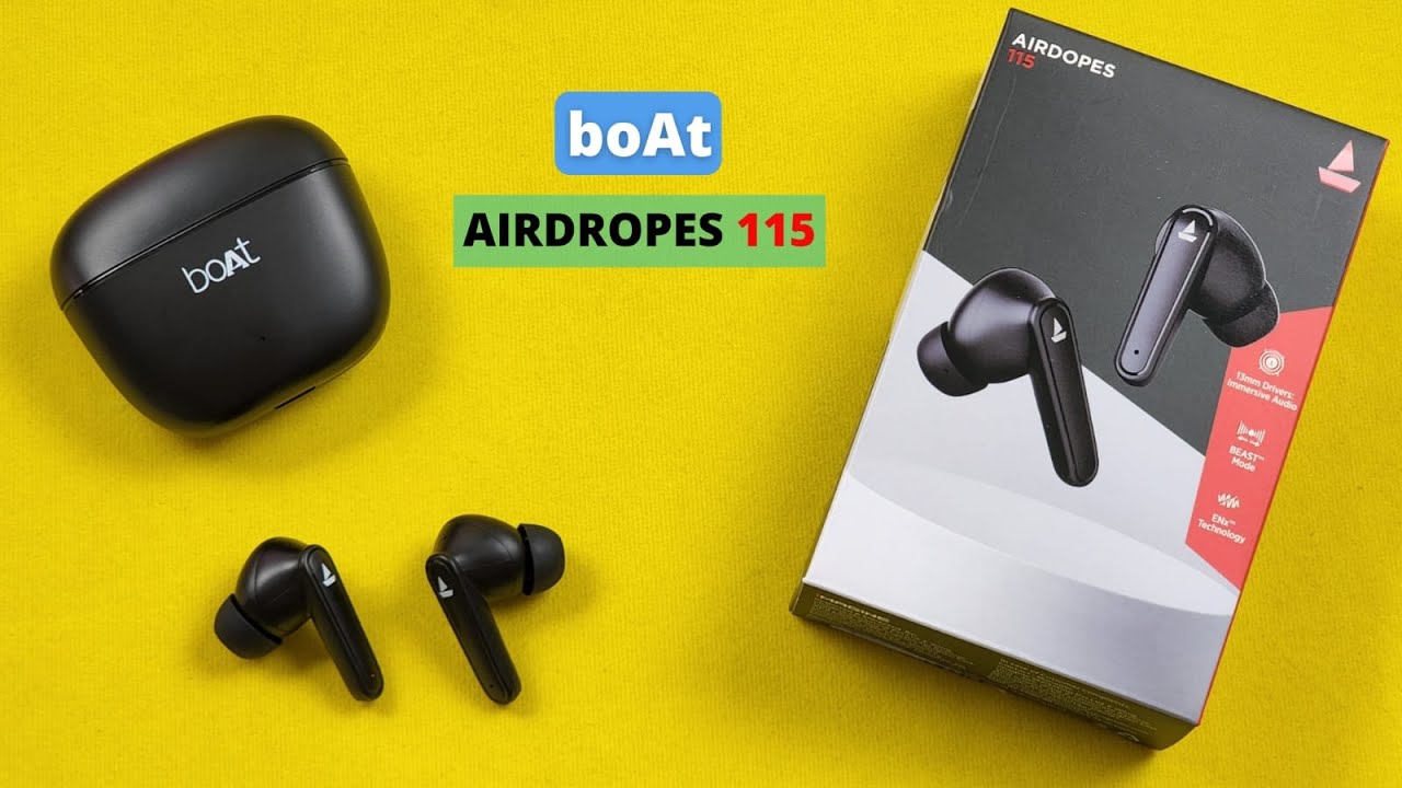 Tai nghe Bluetooth 2 tai kèm đốc sạc boAt Airdopes 115 True Wireless thương hiệu từ Mỹ