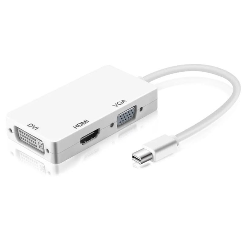 Mini Displayport to HDMI + Vga + Dvi Cable Free 1 Led Light Plugged into USB Port