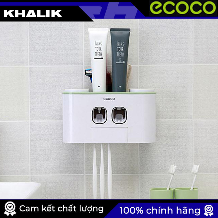 Bộ nhả kem đánh răng cao cấp ECOCO + tặng kèm 04 cốc (03 màu lựa chọn)