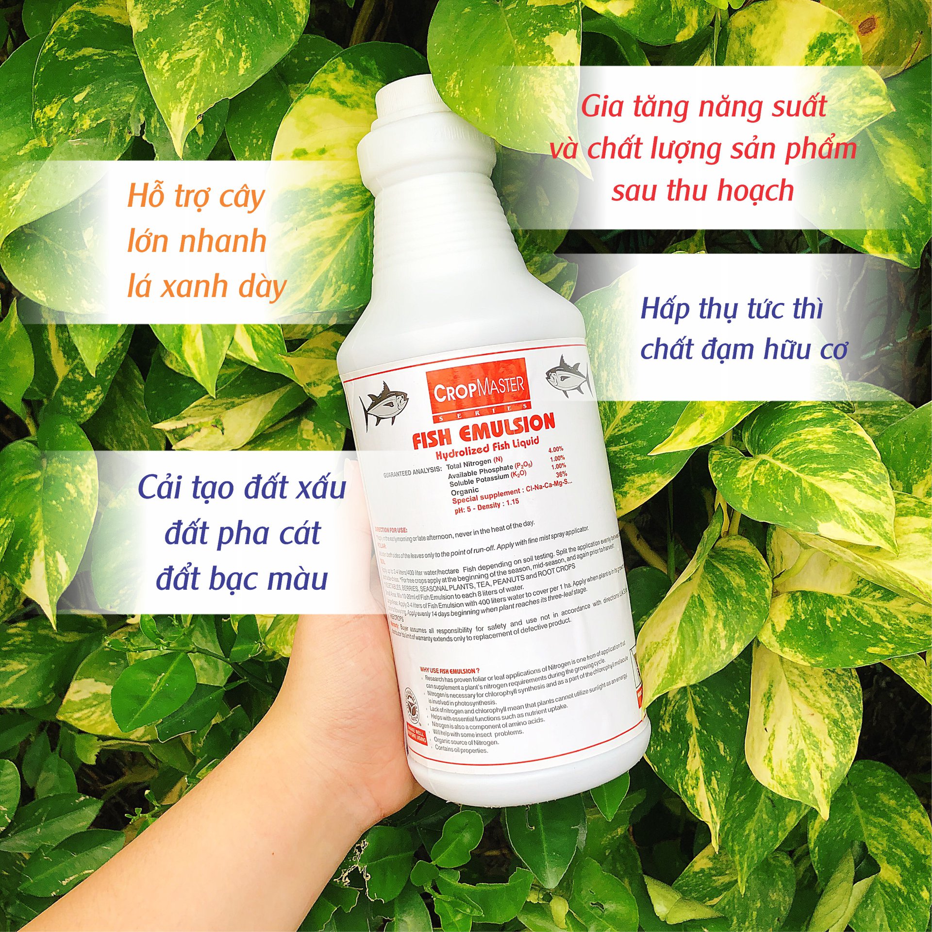 Phân cá cô đặc Mỹ Fish Emulsion chai 01 lít