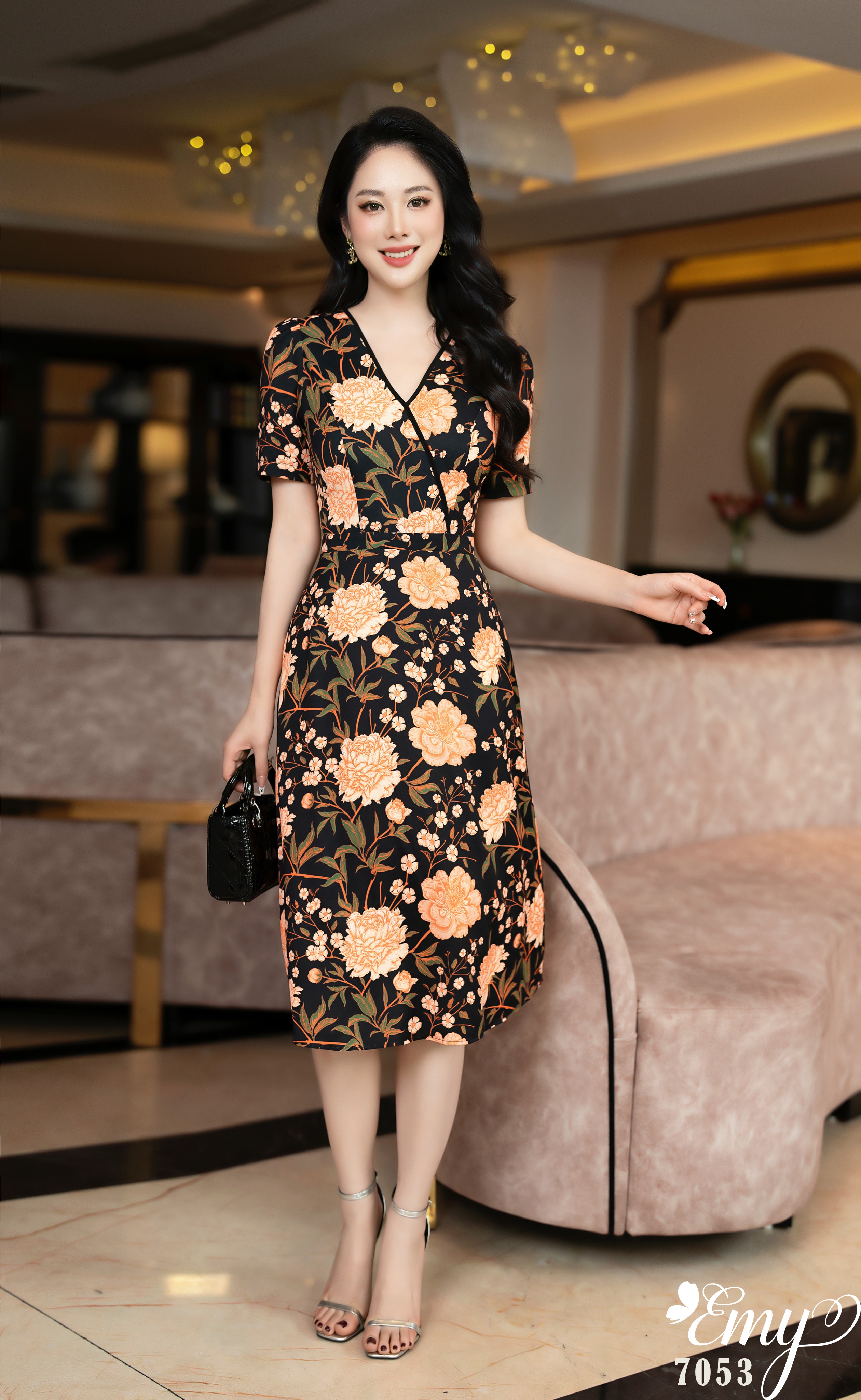 Đầm EMY EM7053 Xoè Lụa Bảo Anh