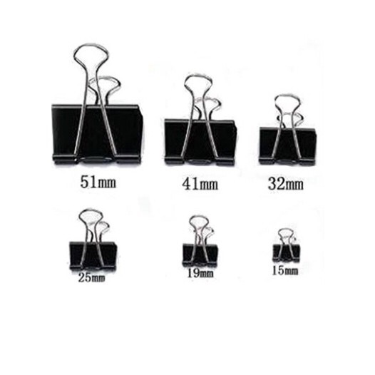 Kẹp sắt,Kẹp giấy đen,Kẹp tài liệu các cỡ [GIÁ SỐC 24 Chiếc Kẹp]