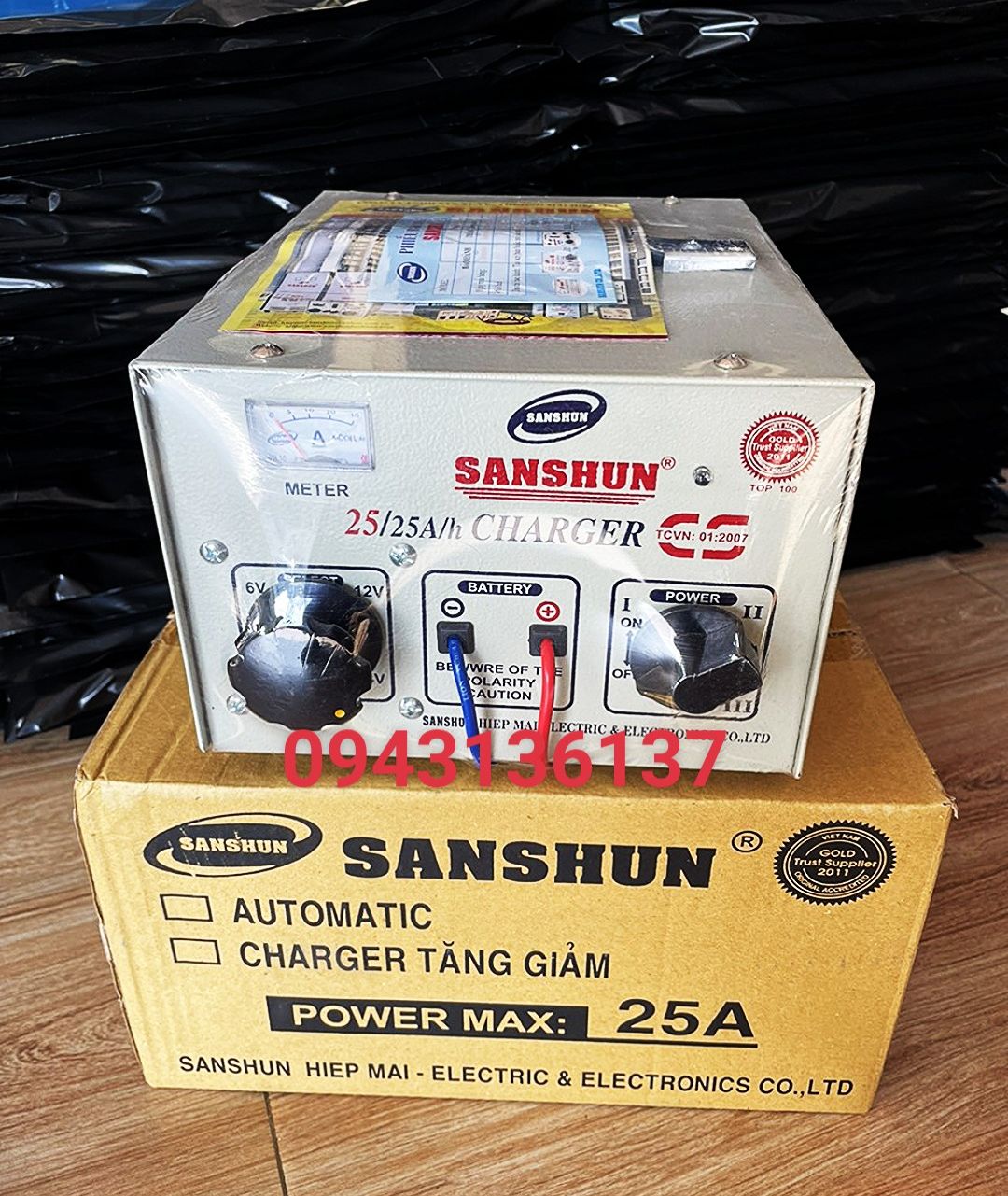 [HCM]Bộ sạc ắc quy SANSHUN 25A - 6V/12V/24V