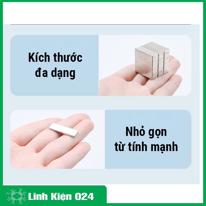 Bộ 2 viên nam châm đất hiếm 20x10x2mm ( từ tính hút cực mạnh )