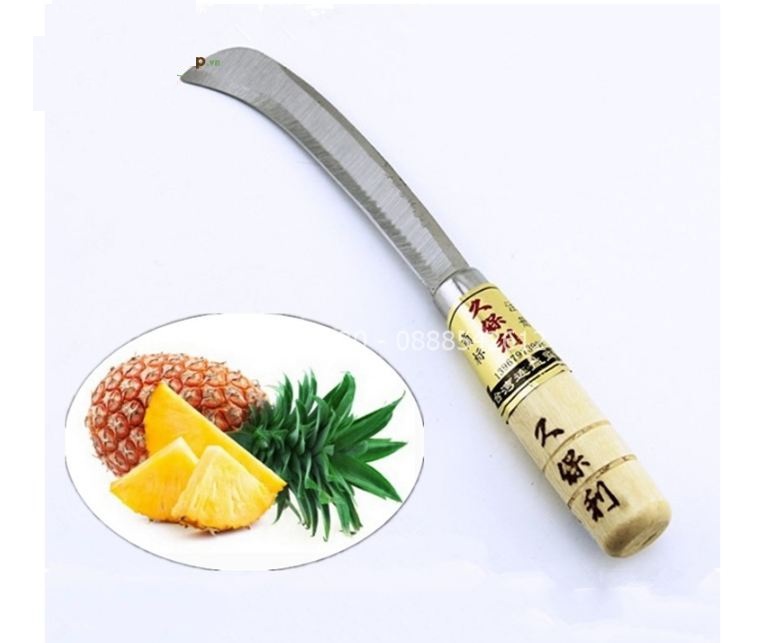 Dao cắt trái cán gỗ ngắn 21cm (liềm cán gỗ ngắn) - LV812