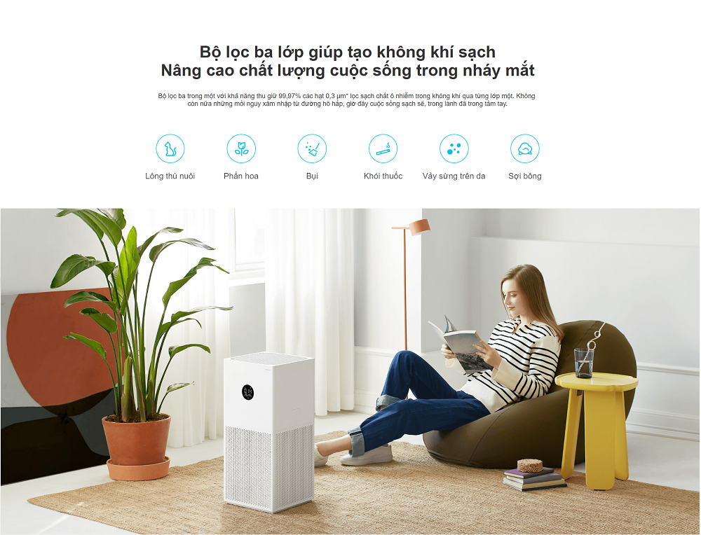 Máy lọc không khí Xiaomi Smart Air Purifier 4 Lite EU BHR5274GL - Chính Hãng Digiworld