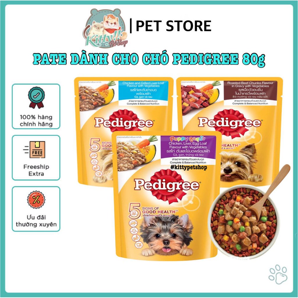 Pate Pedigree - Thức ăn cho chó dạng sốt 80g, nhiều vị