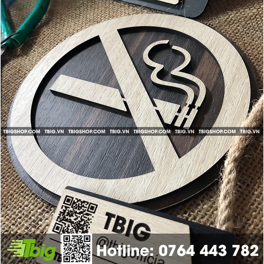 Bảng No smoking gỗ mặt veneer