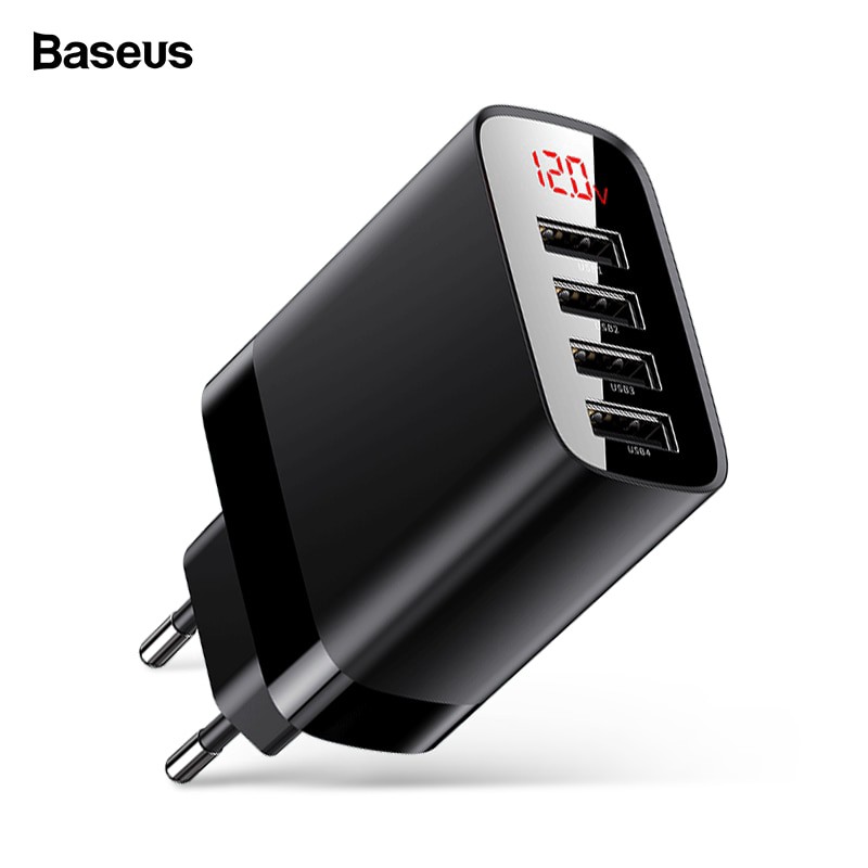 Sạc 4 cổng USB 30w BASEUS Mirror Lake Digital (EU) CCJMHB-B01 / B02