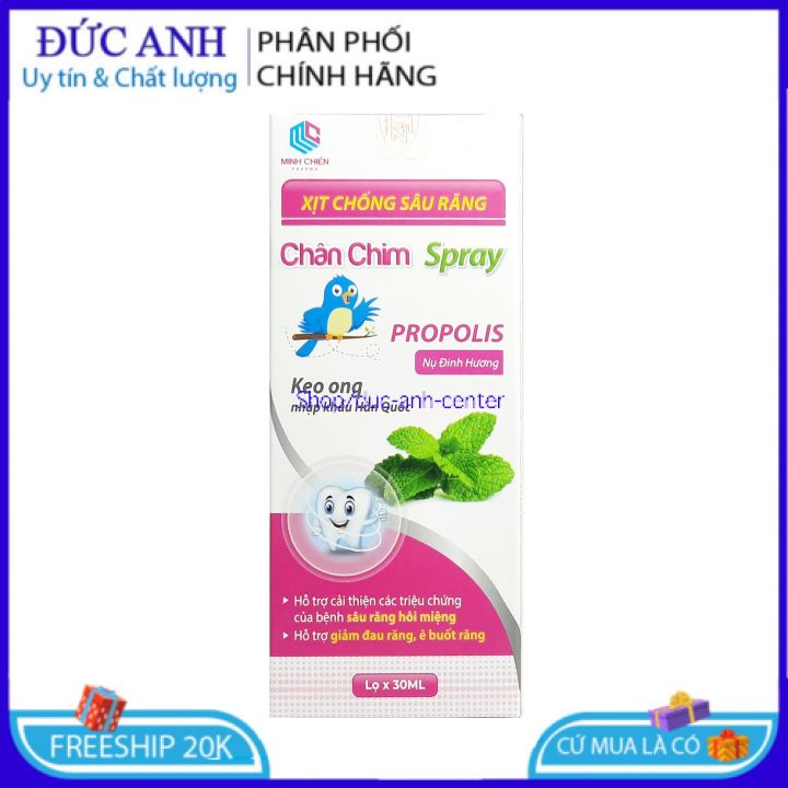 Xịt chống sâu răng Chân chim Spray - giảm đau răng , ê buốt (Lọ 30ml )