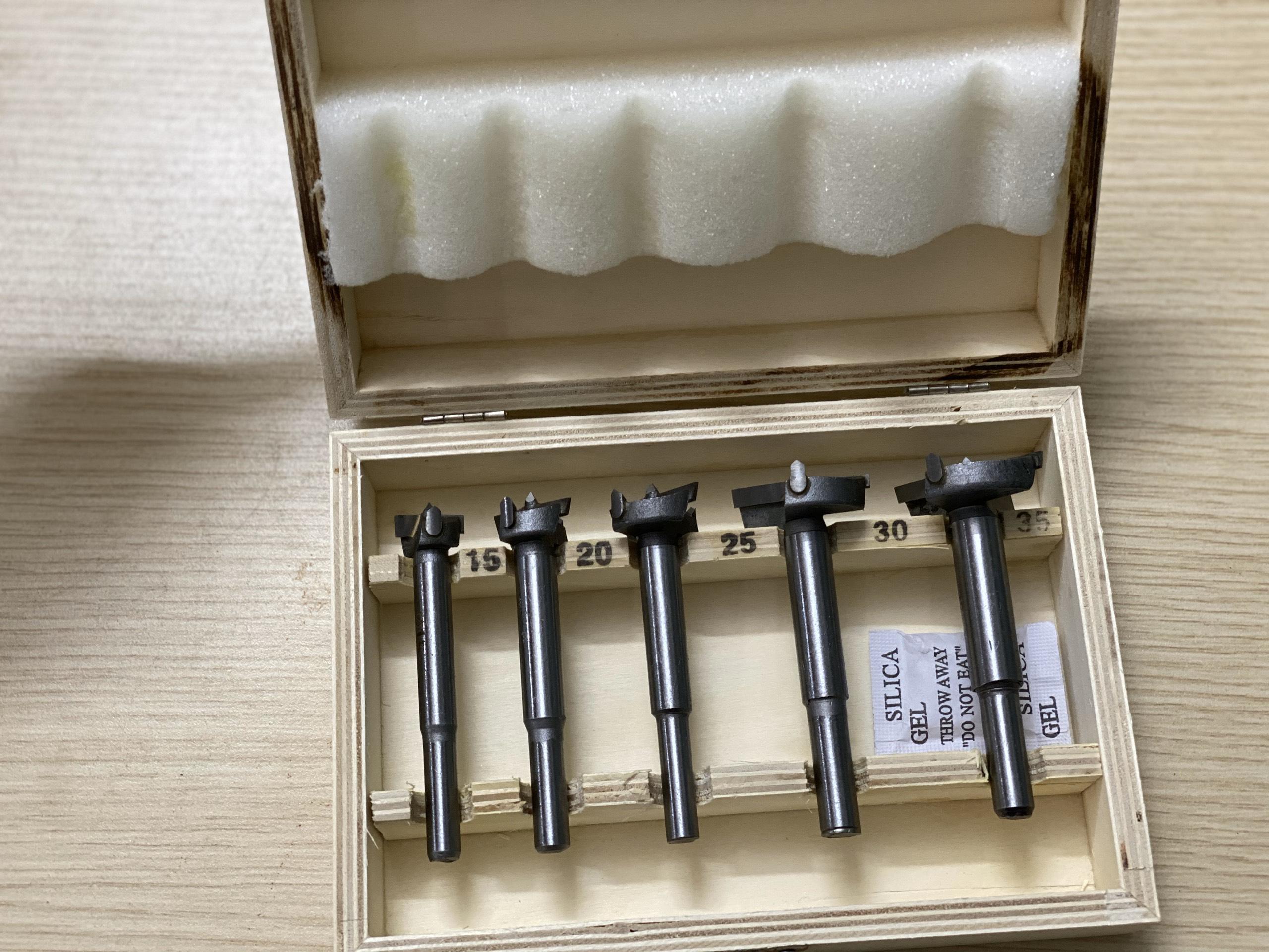 Bộ 5 mũi khoét gỗ 15-35, có video test nhe