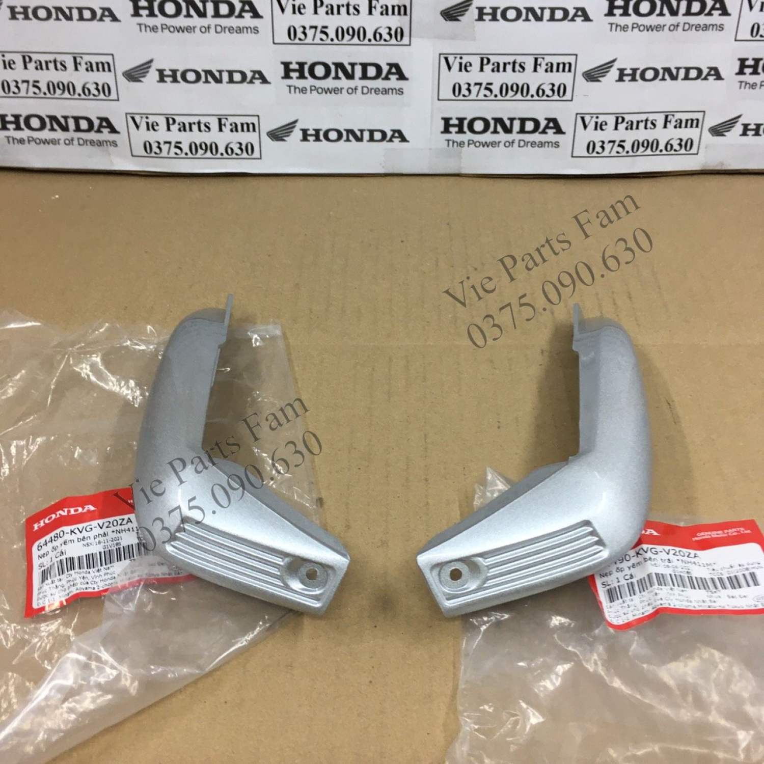 Cặp nẹp ốp mặt nạ ab 110 đời đầu/ air blade 2007-2008-2009-2010, hàng din honda mới 100%