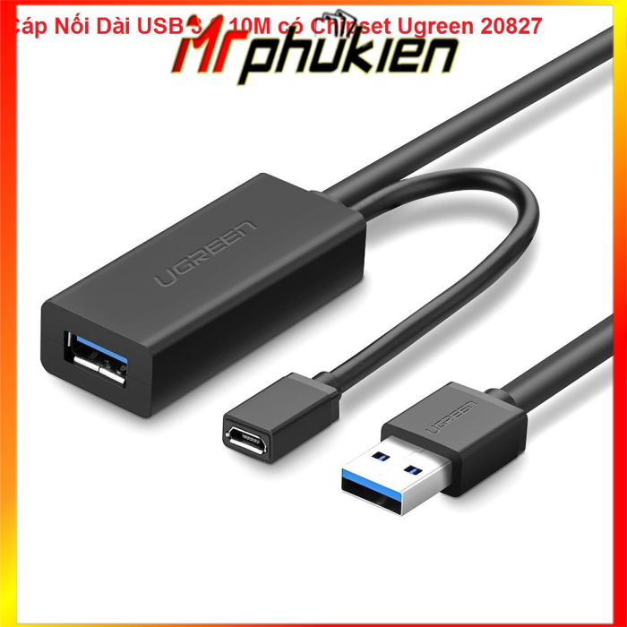 Cáp Nối Dài USB 3.0 10M có Chipset Ugreen 20827  - MrComputer