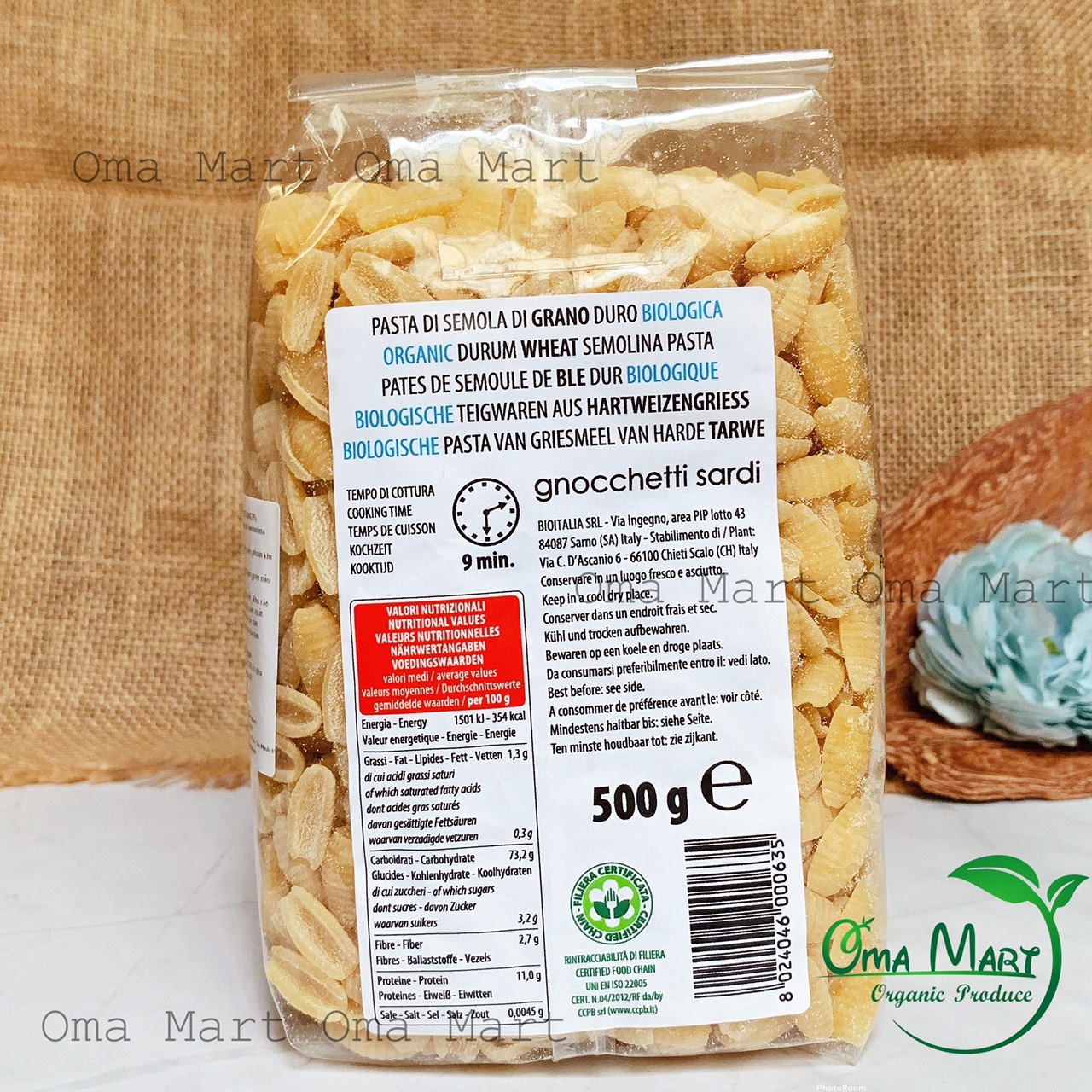 Nui figure child scalloped organic bioitalia 500g