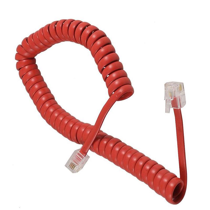 Dây cáp cho tai phone của điện thoại bàn 2 mét - Cáp RJ9 cho ống nghe điện thoại bàn (Màu đỏ - Đen - Trắng)