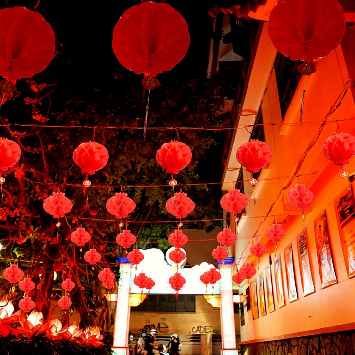 Lantern decorative braid, red lantern folding, hanging Outdoor