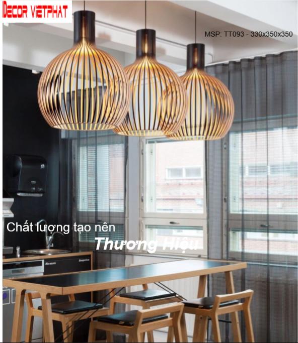 Đèn gỗ thả trần vòm chụp TT093