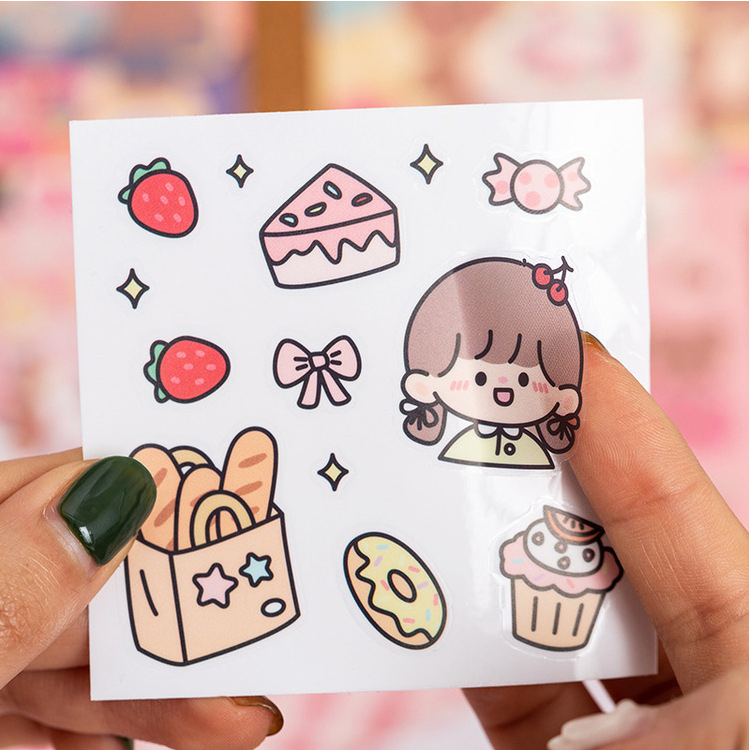 Sticker trong suốt chống nước dán trang trí sổ tay, bình nước cho bé- stk 05