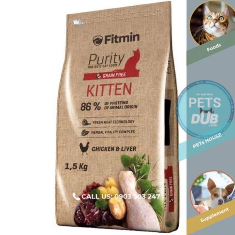 Thức ăn cho mèo con FITMIN CAT PURITY KITTEN 1,5kg (PETs dub)