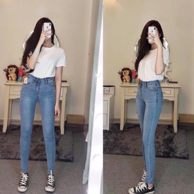 Quần Jeans Skinny Trơn Basic VNXK Móm Store
