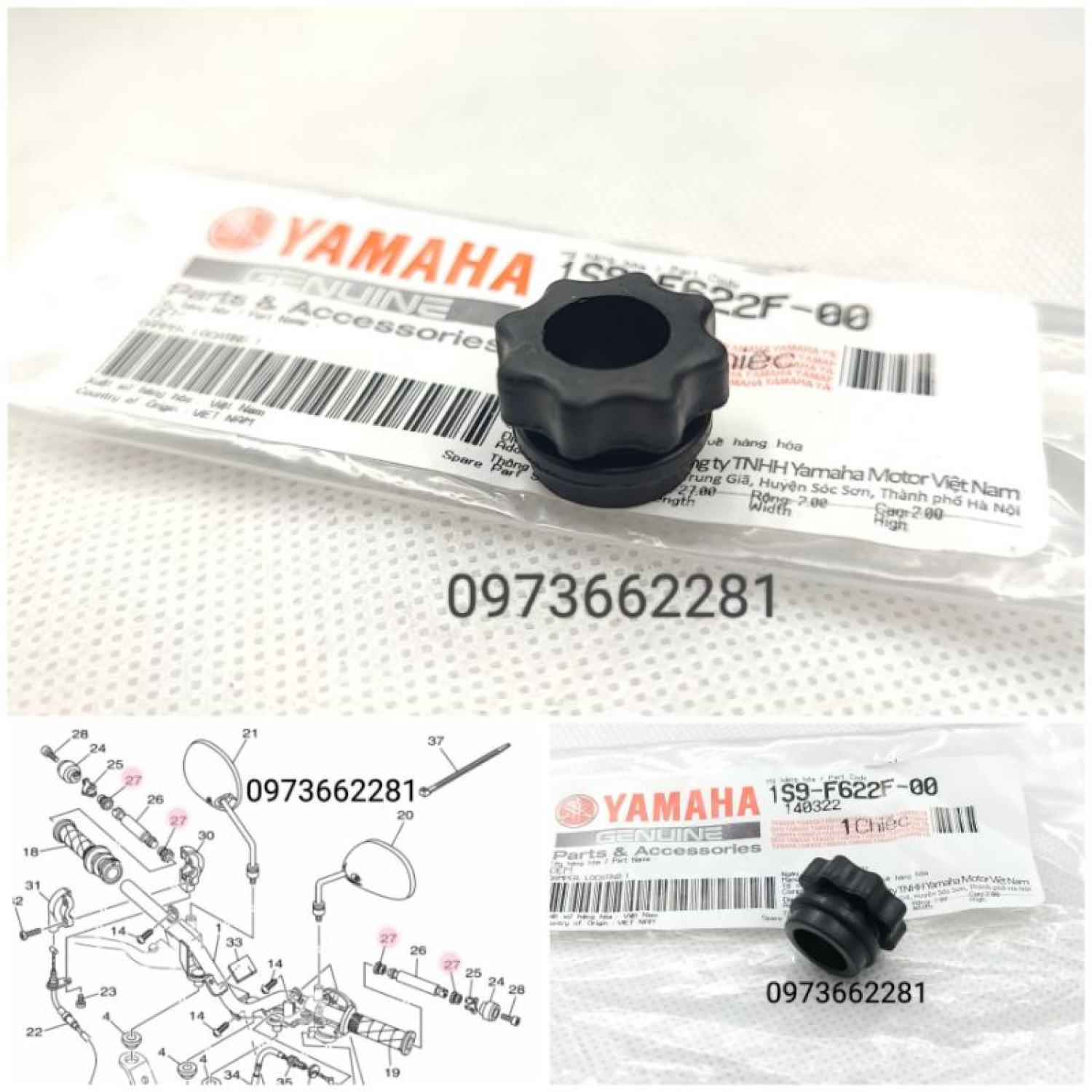 Cao su đệm lõi gù, đệm tay lái xe exciter 135,150, jupiter zin yamaha