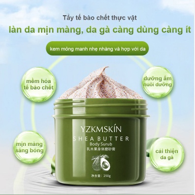 kem tẩy tế bào chết tẩy tế bào chết body 250g body toàn thân tắm trắng toàn thân kem body trắng làm trắng dưỡng thu nhỏ lỗ chân lông Dưỡng ẩm và cấp nước cho da