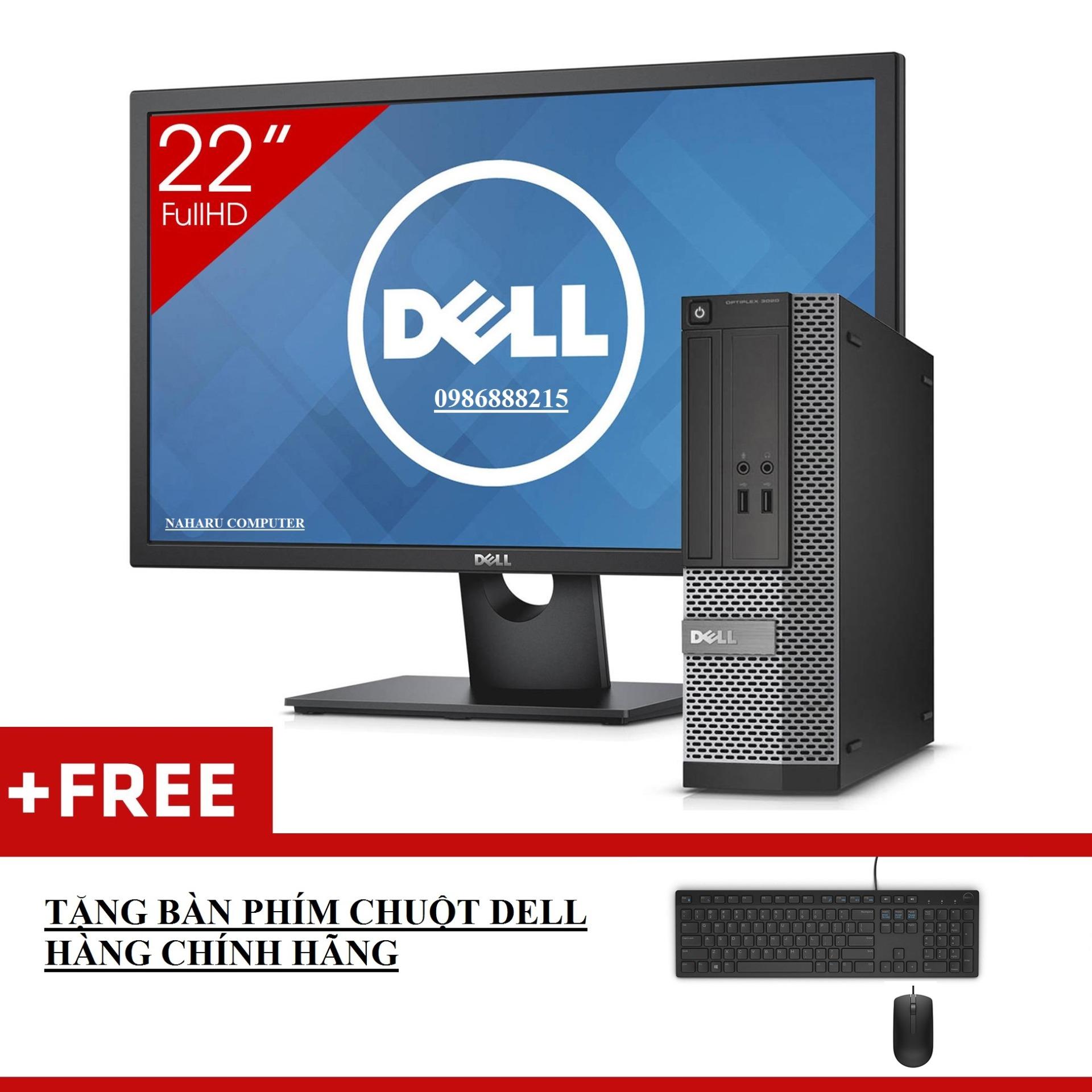 [Trả góp 0%]Máy Tính Để Bàn Dell Optiplex 3020 SFF + Màn Hình Dell 22inch Full-HD (Core I3 4130 Ram 8GB HDD 1TB) + Quà Tặng - Hàng Nhập Khẩu