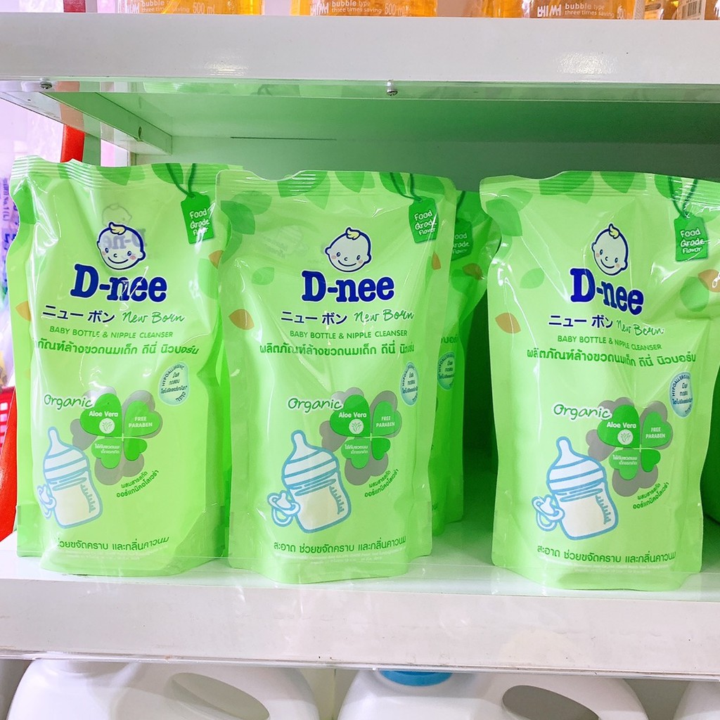 Bộ 3 túi nước rửa bình sữa D-nee organic 3 x 600ml