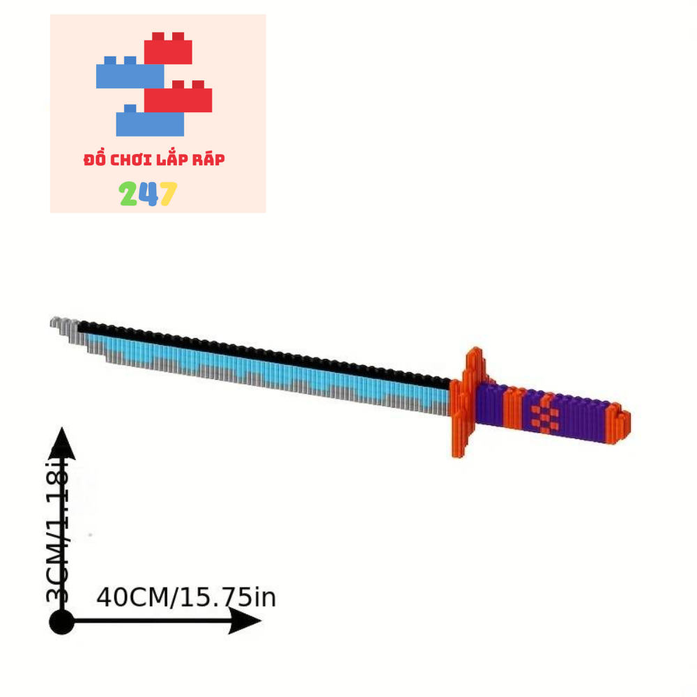 (47cm) bộ đồ chơi Lắp Ráp Kiếm Katana Master One piece zoro