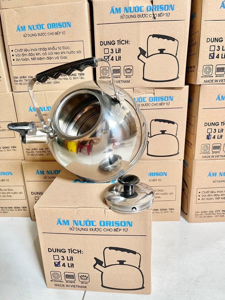 ẤM ĐUN NƯỚC INOX ORISON DÙNG ĐƯỢC BẾP TỪ 4 L CAO CẤP