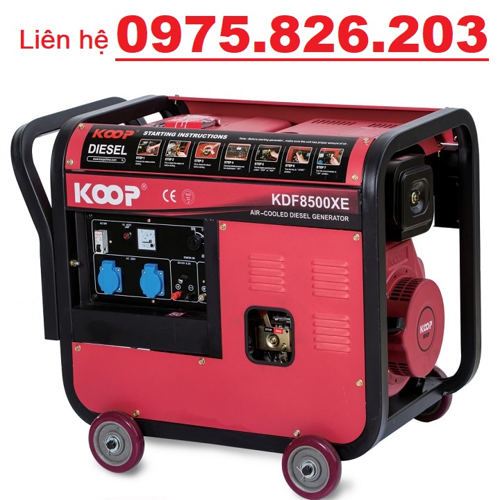 Miễn ship, máy phát điện chạy dầu 6kw koop kdf8500xe, bảo hành 12 tháng