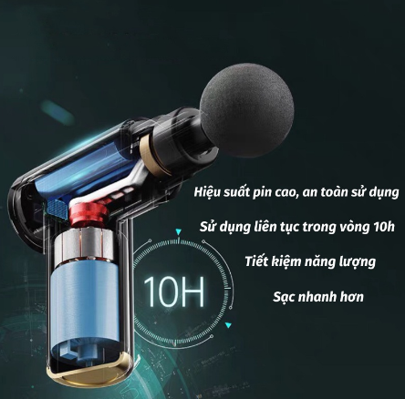 Máy massage cầm tay 6 chế độ - súng massage trị đau giãn cơ