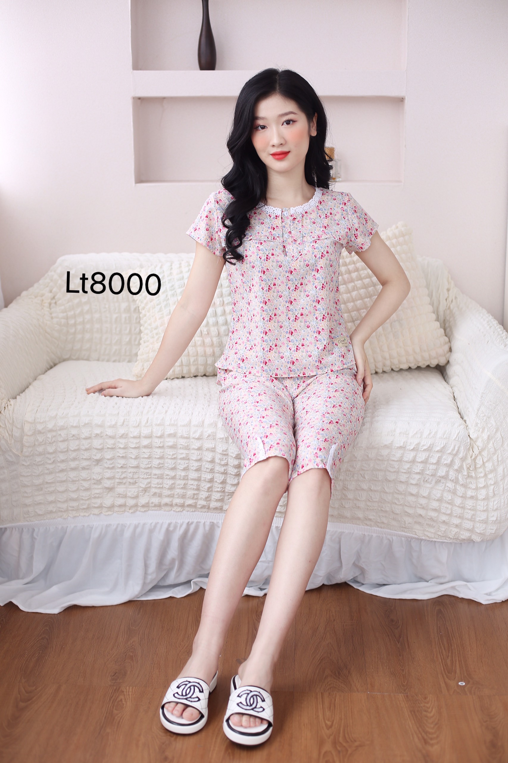 Quần áo mặc nhà, Đồ bộ dài chất lụa mềm mại đẹp xinh