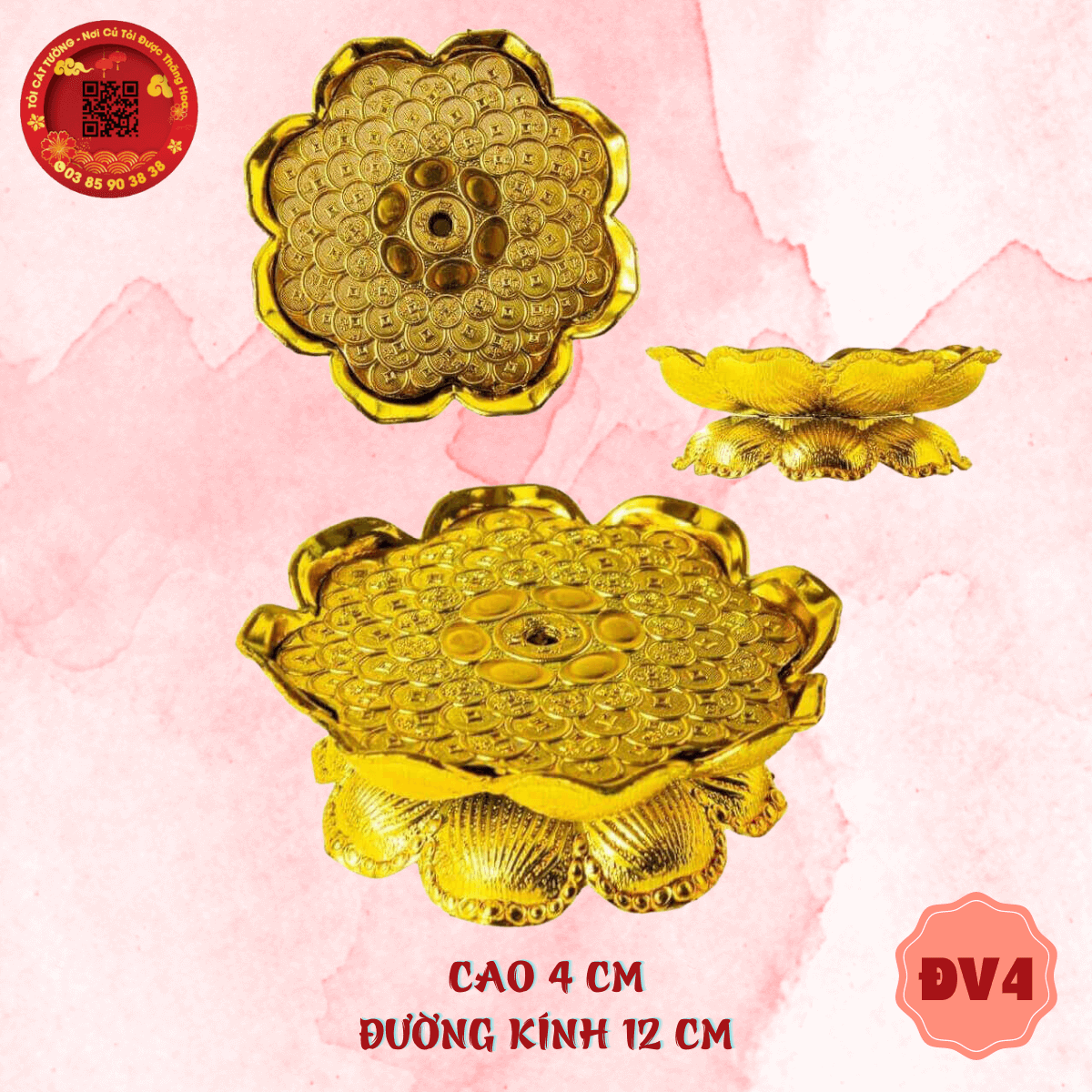 Set 10 đế vàng hoa sen - TỎI CÁT TƯỜNG