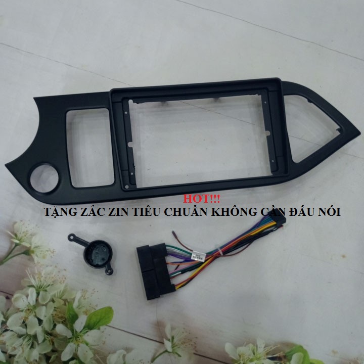 : Mặt dưỡng xe Kia morning lắp đầu dvd, màn hình 9 inch 2012-2020 kèm giắc zin