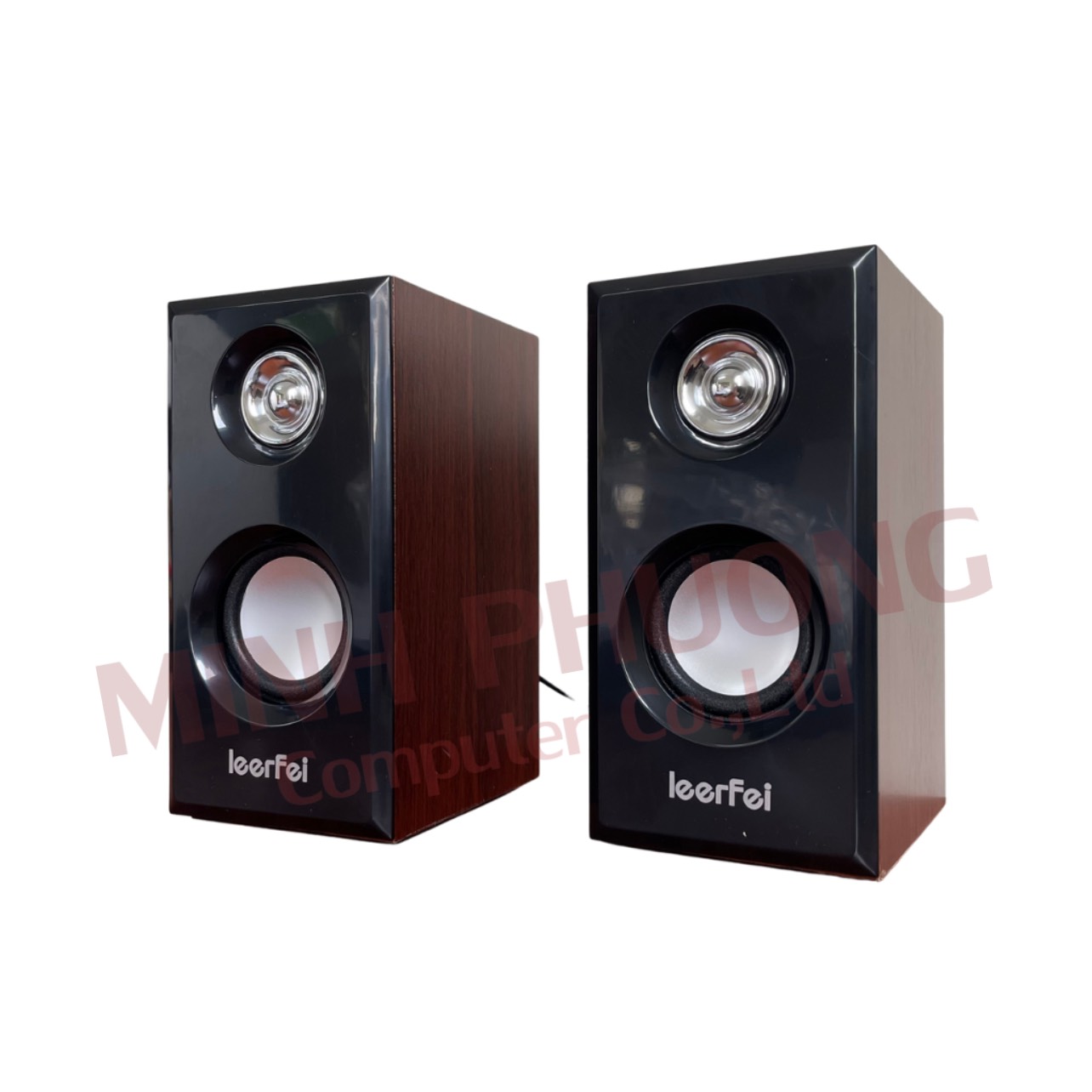 Loa máy tính để bàn vân gỗ LeerFei 2.0