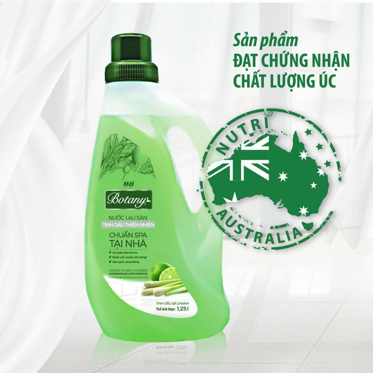 Combo 5 chai nước lau sàn Botany 125ml  (chanh sả)