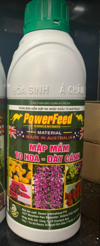 Phân cá hữu cơ powerfeed của úc - chai 1 lít - mập mầm - to hoa - cánh dầy