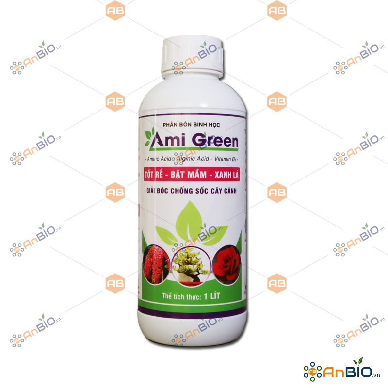 Phân bón sinh học ami green chai 1 lít tốt rễ - bật mầm – xanh lá giải độc chống sốc cho cây - c5.1032