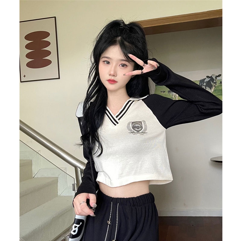 ÁO THUN XINH CROPTOP DÀI VIỀN CHT77
