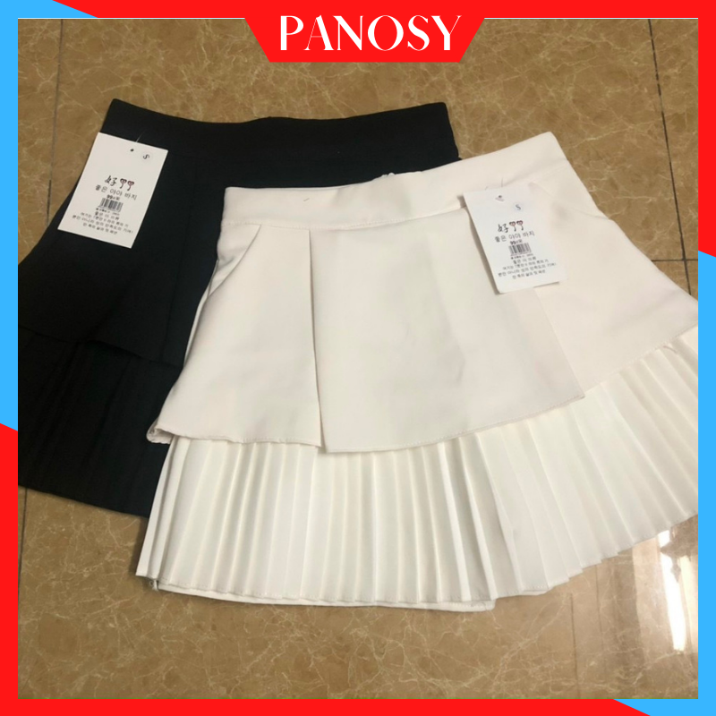 Chân váy xếp ly ngắn 2 tầng basic xinh đẹp - CV48