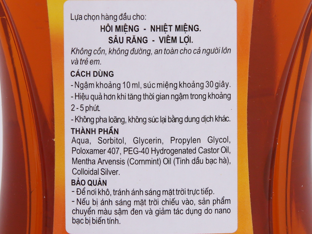 [HCM]Nước súc miệng Thái Dương Valentine 500ml