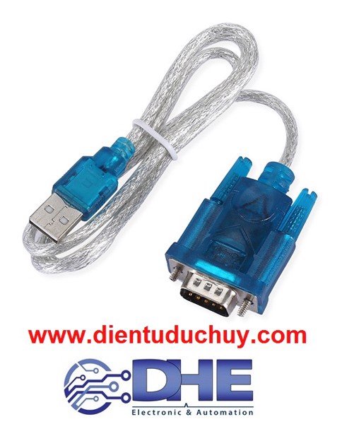 CÁP CHUYỂN ĐỔI USB <--> RS232, CHIP HL340, ĐẦU RA CỔNG COM DB9 ĐỰC