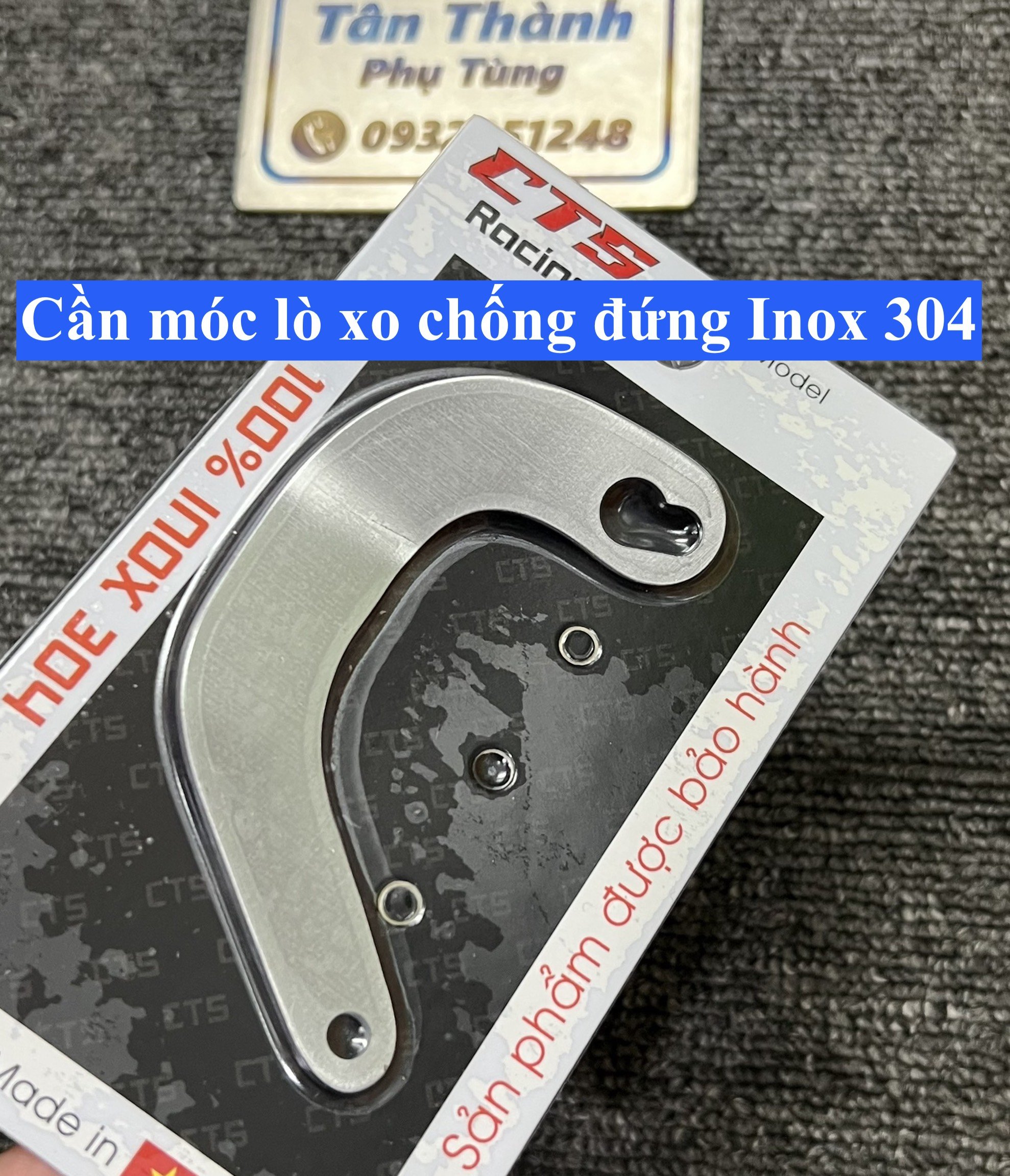Cần móc lò xo chống đứng inox 304 wave, dream cts