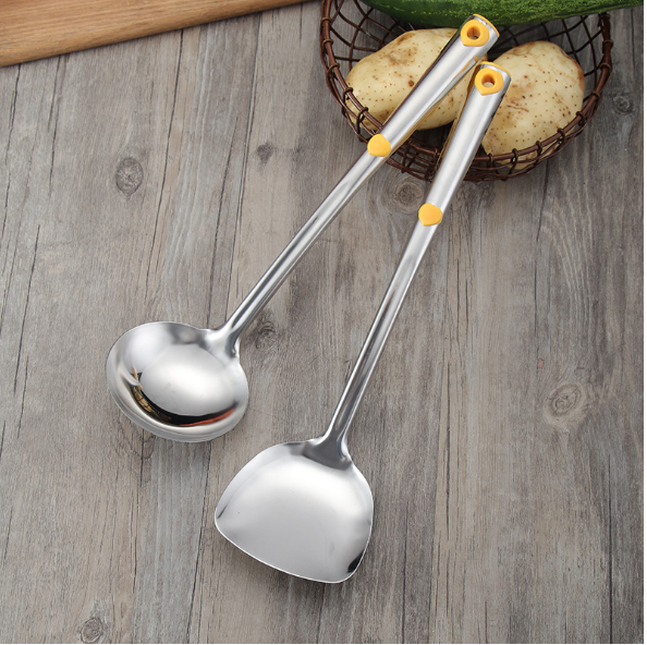 [HCM][Xả Kho Cuối Năm] ComBo Xẻng+Vá Inox Cán Bọc Nhựa Chống Nóng