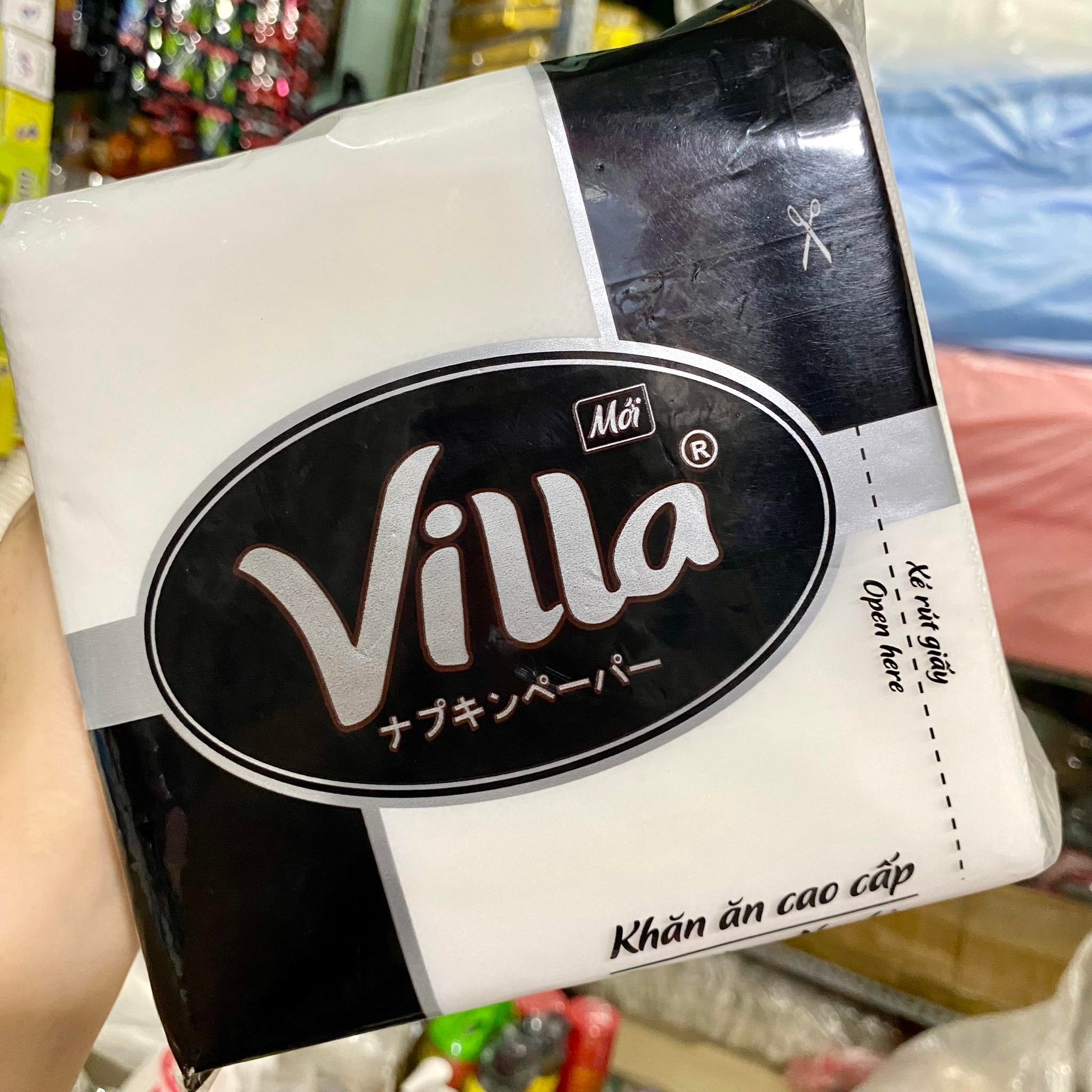 Khăn giấy vuông VILLA đen mềm mịn 100 tờ